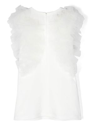 Miss Blumarine ruffle-detail cotton dress - White