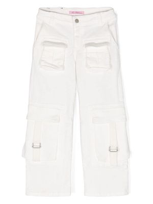 Miss Blumarine straight-leg cargo trousers - White