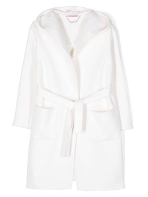 Miss Blumarine tied-waist knitted coat - White