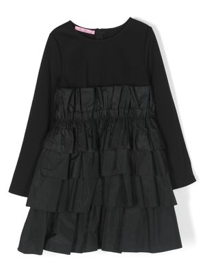 Miss Blumarine tiered-skirt cotton dress - Black