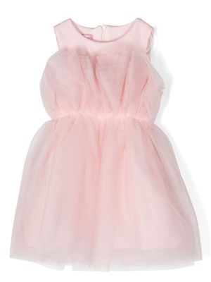 Miss Blumarine tulle-ruffle cotton dress - Pink