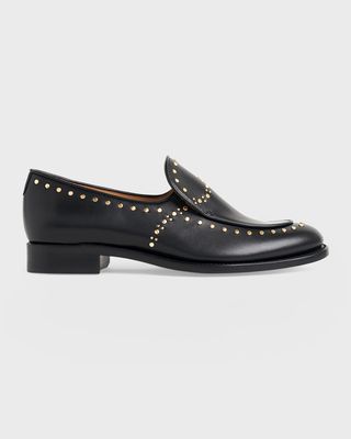 Miss Cecilia Studded Leather Loafers