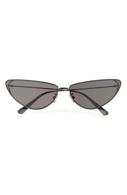Miss Dior 63mm Oversize Cat Eye Sunglasses in Shiny Gumetal /Smoke