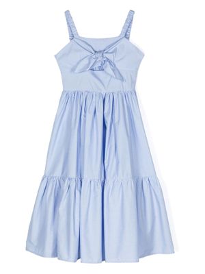 Miss Grant Kids bow-detail cotton dress - Blue