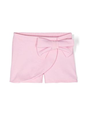 Miss Grant Kids bow-detail jersey shorts - Pink