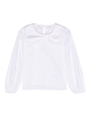 Miss Grant Kids bow-detail long-sleeve top - White