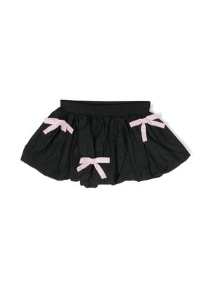 Miss Grant Kids bow-detail pleated skirt - Black