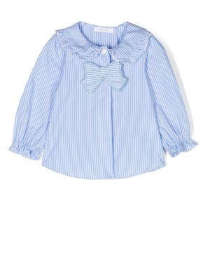 Miss Grant Kids bow-detail stripe-print blouse - Blue