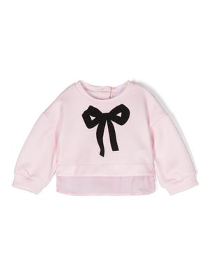 Miss Grant Kids bow-detailing crew-neck sweatshirt - Pink