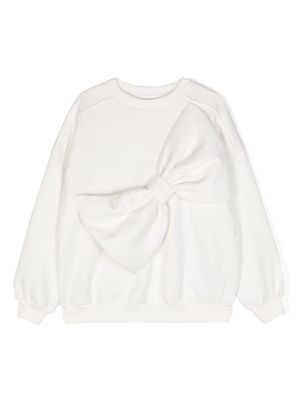 Miss Grant Kids bow-embellished crew-neck sweatshirt - White