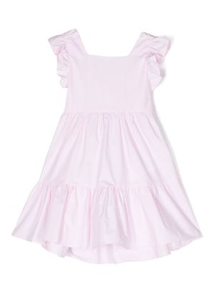 Miss Grant Kids bow-fastening ruffle-detail dress - Pink