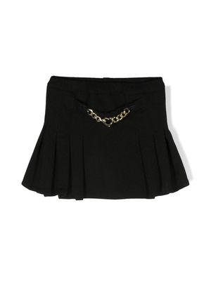 Miss Grant Kids chain-link detailing pleated skirt - Black