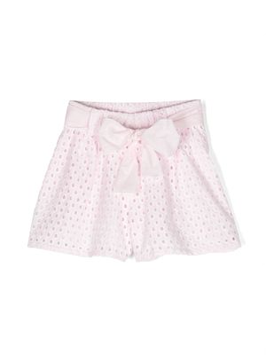 Miss Grant Kids cotton bow-fastening shorts - Pink