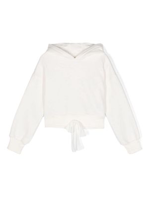 Miss Grant Kids drawstring cotton-blend hoodie - White