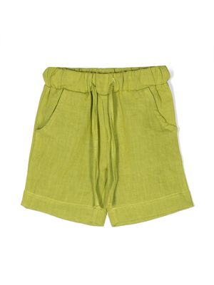 Miss Grant Kids drawstring linen shorts - Green