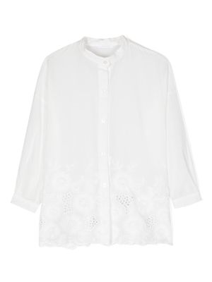 Miss Grant Kids embroidered cotton shirt - White