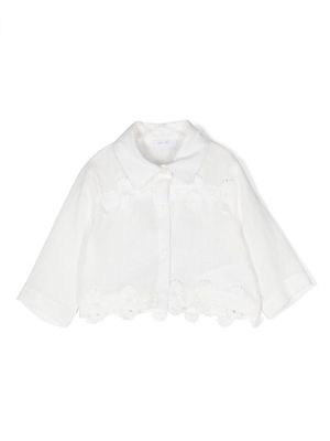 Miss Grant Kids lace-detailing cotton shirt - White