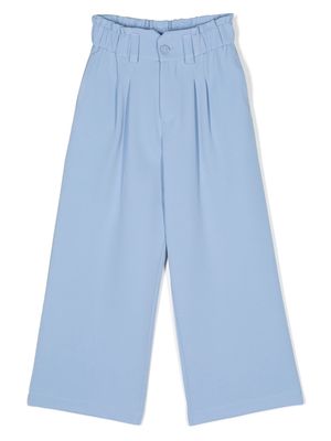 Miss Grant Kids notched waistband wide leg trousers - Blue