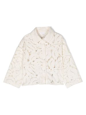Miss Grant Kids perforated detailed shirt - White