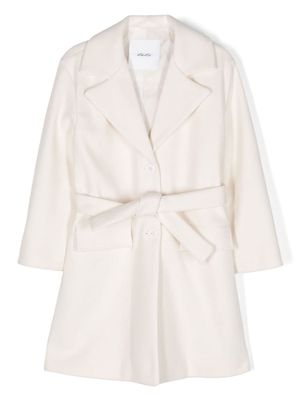 Miss Grant Kids single-breasted belted coat - White