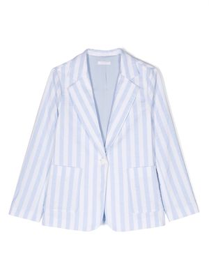 Miss Grant Kids striped cotton-blend blazer - Blue