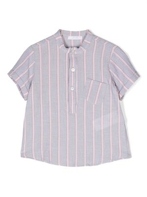 Miss Grant Kids vertical-stripes-print cotton shirt - Grey