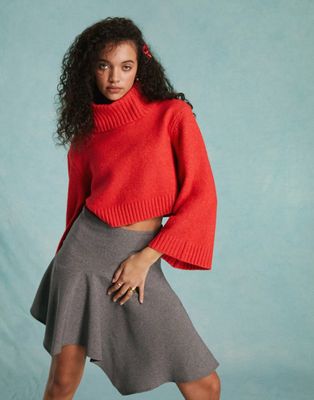 Miss Selfridge chunky soft knit turtleneck in red