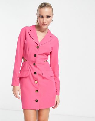 Miss Selfridge cut-out tailored dress in pink