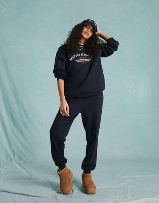 Miss Selfridge oversized sweatpants in navy - part of a set