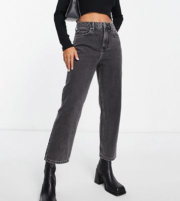 Miss Selfridge Petite straight leg jeans in black