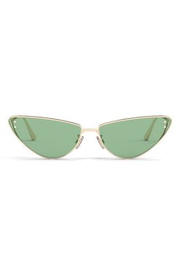 MissDior B1U 63mm Oversize Cat Eye Sunglasses in Shiny Gold Dh /Green