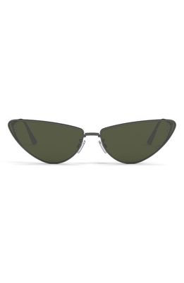 Missdior B1U 63mm Oversize Cat Eye Sunglasses in Shiny Gunmetal /Green