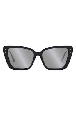 MissDior B5F 56mm Butterfly Sunglasses in Shiny Black /Smoke Mirror
