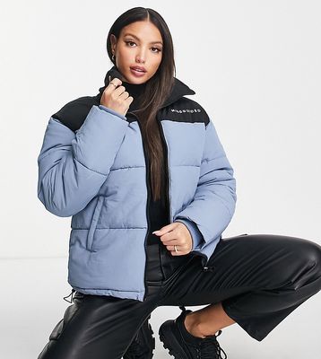 Missguided Tall color block puffer jacket in blue