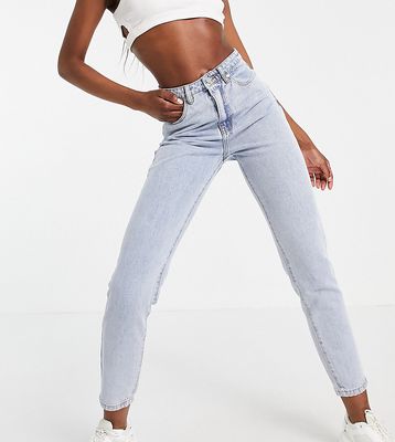 Missguided Tall riot highwaisted denim mom jean in blue - MBLUE-Blues