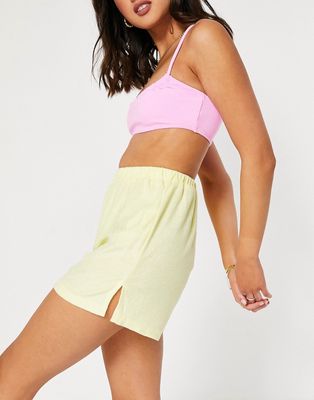 Missguided terry shorts in lemon - part of a set-Yellow