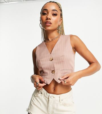 Missguided vest in pink pinstripe