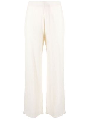 Missing You Already crinkle-effect straight-leg trousers - Neutrals