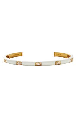 Missoma Cubic Zirconia Enamel Cuff Bracelet in Ivory/Gold