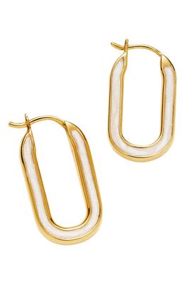 Missoma Enamel Haze Hoop Earrings in Gold/Ivory
