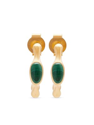Missoma malachite gold-plated hoop earrings