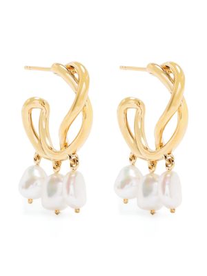 Missoma Molten baroque-pearl hoop earrings - Gold