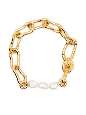Missoma Molten baroque-pearl twisted-chain bracelet - Gold