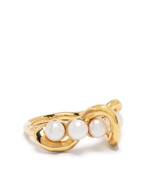 Missoma Molten pearl twisted stacking ring - Gold