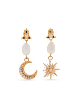 Missoma Moonlight pearl drop earrings - Gold