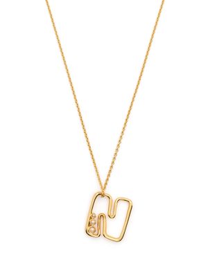 Missoma N-letter pendant chain-link necklace - Gold