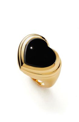 Missoma Onyx Heart Ring in Gold