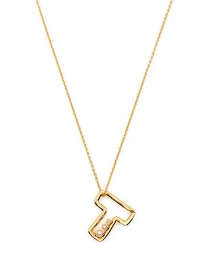Missoma T-letter pendant chain-link necklace - Gold