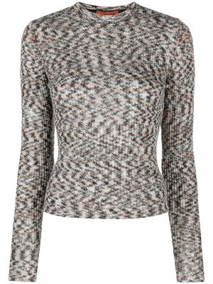 Missoni abstract-pattern knitted top - Grey