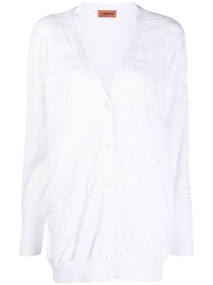 Missoni abstract-pattern V-neck cardigan - White